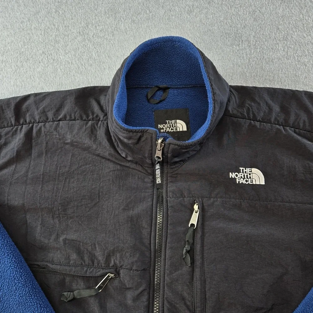 The North Face Jacket Mens XL Blue Windbreaker Fleece Lined Full Zip Pockets